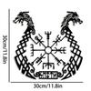 Викингский Металлический Настенный Декор Норвежский Корабль Самоклеящийся Декор с Рунами Геометрическими Узорами Бохо Морской Домашний Подарок