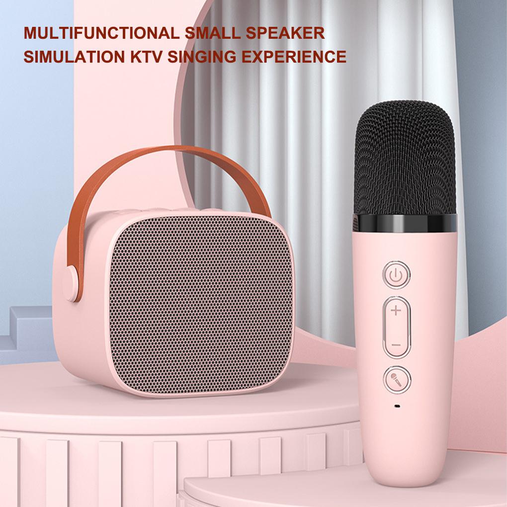 Универсальный микрофон для караоке, портативный Bluetooth-динамик с беспроводным микрофоном, сабвуфер для детей, взрослых, игрушки, подарки