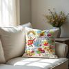 Strawberry Bow Decorative Pillowcase - 18x18 Inch Throw Pillow Covers Coverstrawberry Room Decor, Sweet Gift for Girls & Teens