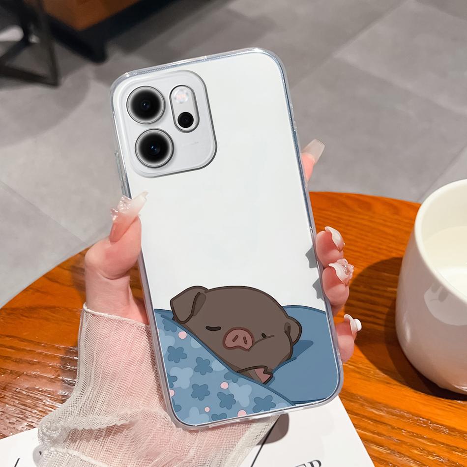 Чехол для телефона Oppo Reno 14F 5G Стильные узоры для отдыха Мягкий силикон ТПУ Прозрачная легкая крышка Для Oppo Reno14 F Чехол