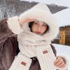 1PC Gloves Elegant Knit Material Warmth Thickened Cute Ear-Protecting Balaclava Hood Scarf Set Multi-Color