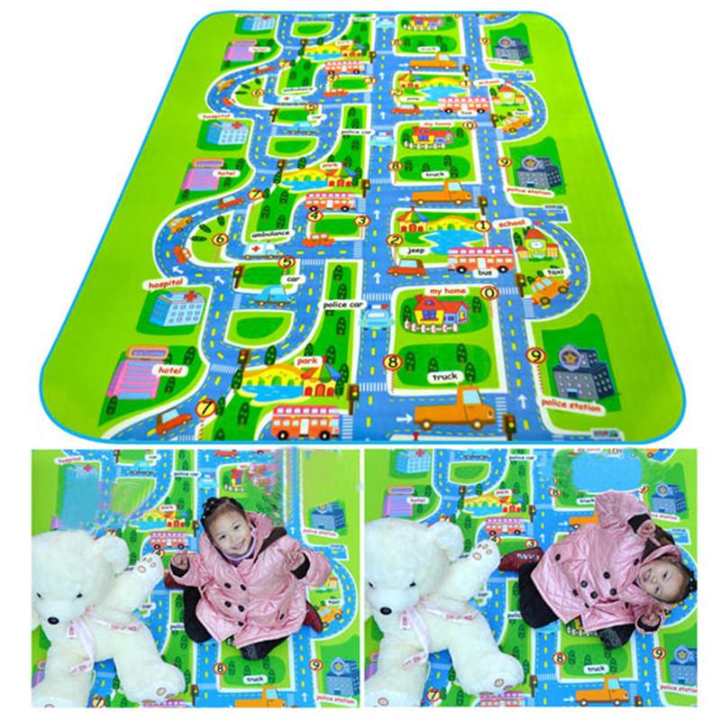 Town City Traffic Baby Crawling Mat Green Road Children Play Picnic Carpet