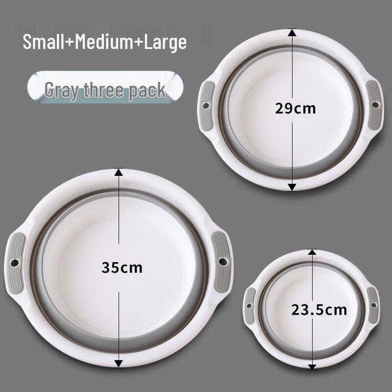 Foldable Portable Washbasin: Ideal for Dorm, Travel, Laundry, Face Washing - Durable, Round, Thick Plastic