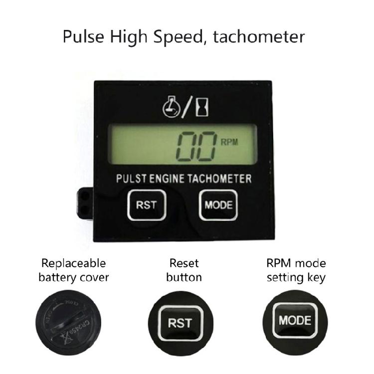 Inductive Hour Meter Replaceable Battery Tachometer for 2 4 Small Engine