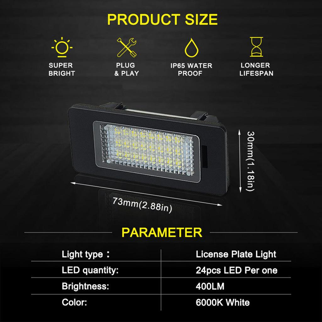 2x Cars Accessories LED License Plate Light Bulb For BMW E90 E92 E39 E60 E61 M5 E70 LED Light Interior