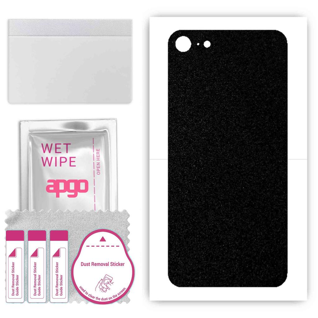 apgo Protective Skin Sticker for the Back Compatible with Apple iPhone 7, Wrap Film, Foil, Vinyl - Pattern Matte Black