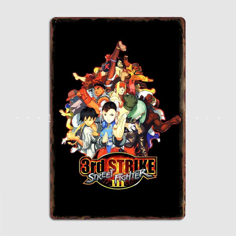 Street Fighter 3rd Strike Коллективная картина Настенная вывеска Металлический постер Украшение гаражной комнаты Заказной винтажный домашний декор