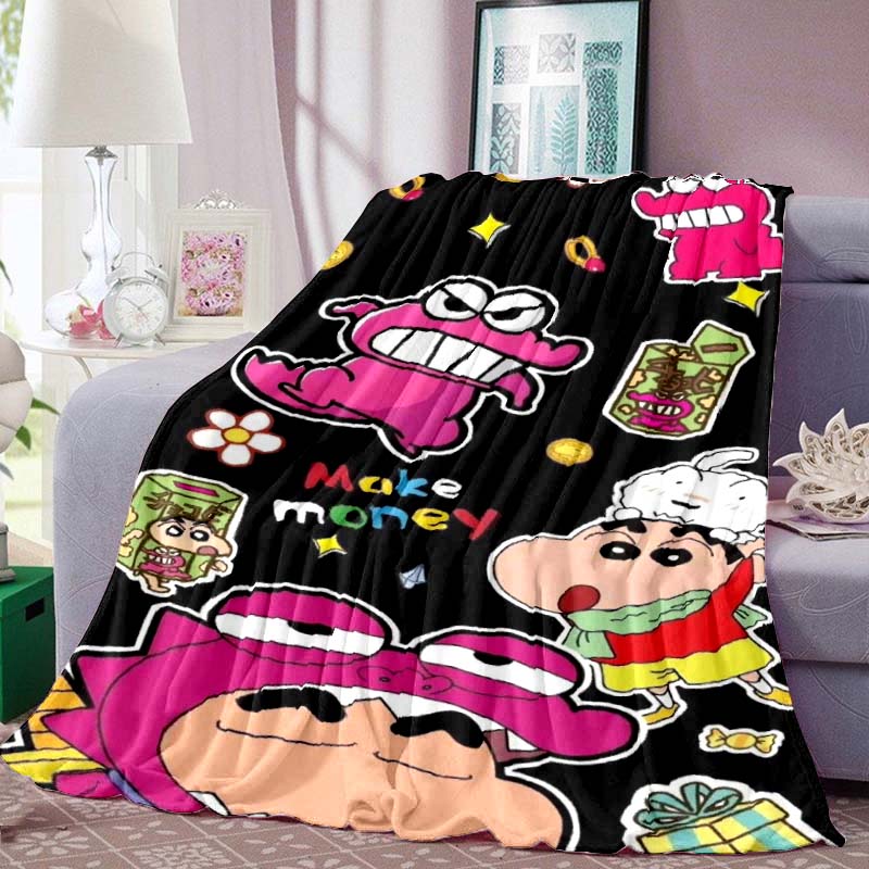 This Crayon Shin-chan cartoon blanket is made of warm and comfortable flannel and is suitable for bedrooms, sofas, beds, chairs,