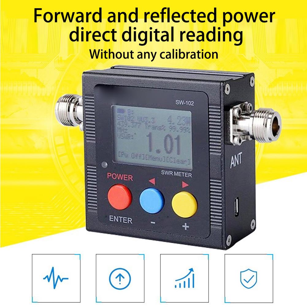 SW102 Металлический Портативный УФ-Антенна с Двойным Цифровой Дисплеем Тестер Частоты Измеритель Стоячей Волны