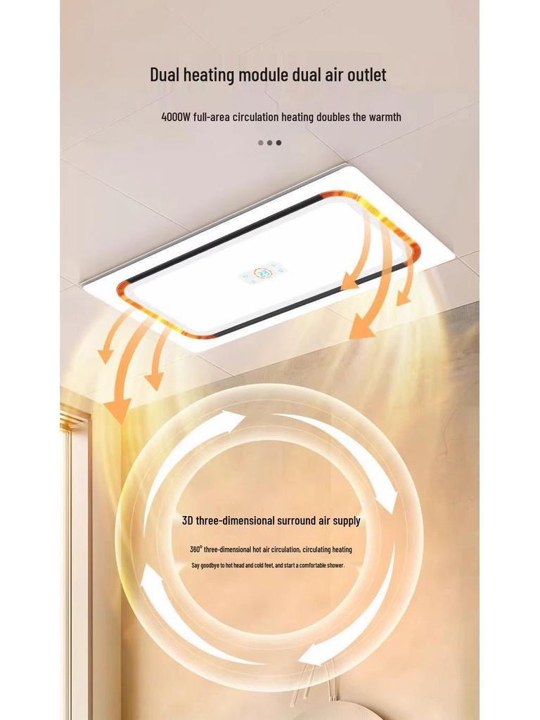 Встраиваемый обогреватель для ванной комнаты и вентиляция «все в одном»: Теплый воздух, Фен, Освещение