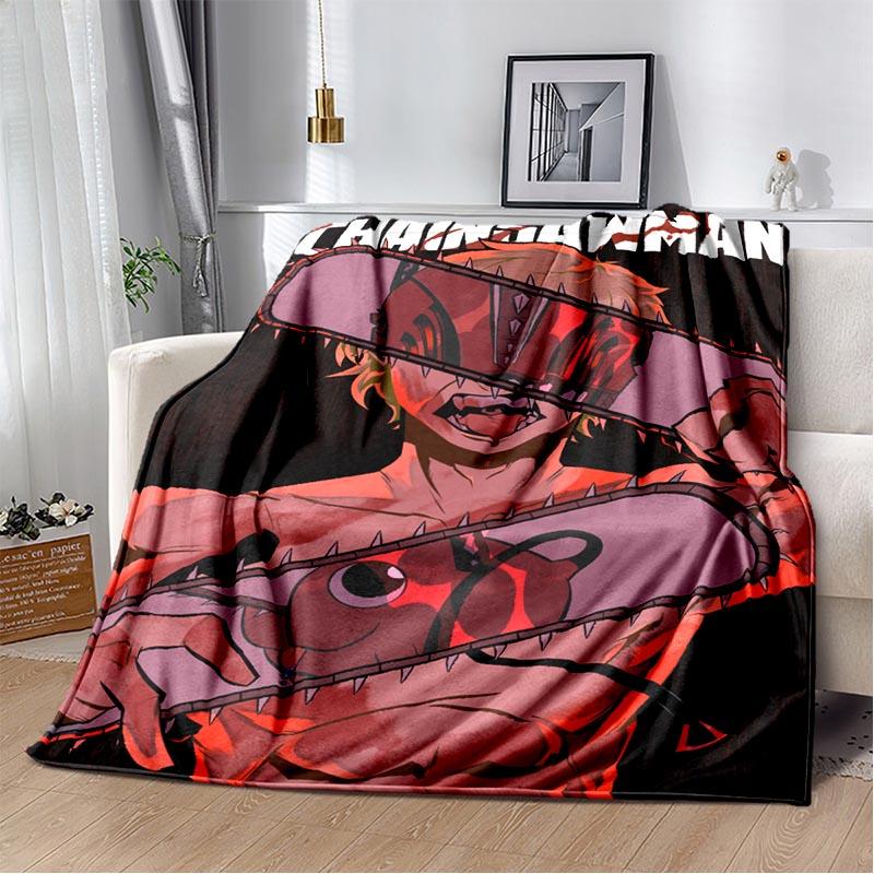 Одеяло с изображением бензопилы, Makima Pochita, фланелевое одеяло с изображением персонажа, удобное теплое одеяло, подарок для друга семьи