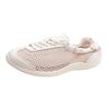 Flat Ballet Mesh Single Shoes Summer New Round Toe Spliced Front Lace-Up Lightweight Versatile Breathable Sneakers