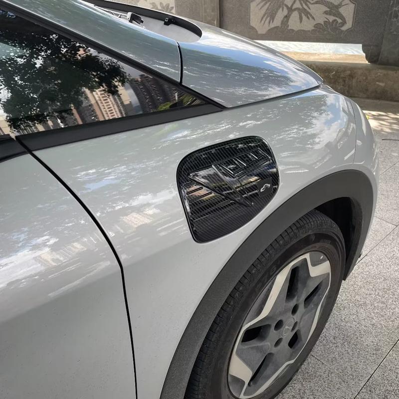 For Byd Dolphin EV EA1 Accessories Car Charging Cover Protection Decal Trim Styling ABS Carbon Black