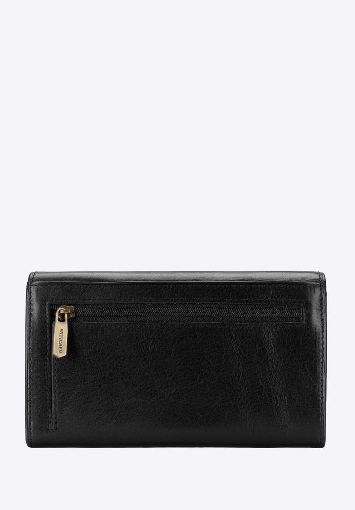 Wittchen Women's Leather Wallet With Zipper Pocket, Black, Natural Leather