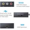QGECEN Adaptateur HDMI vers RCA,Convertisseur HDMI vers RCA,Composite AV CVBS Vidéo Audio Support PAL/NTSC