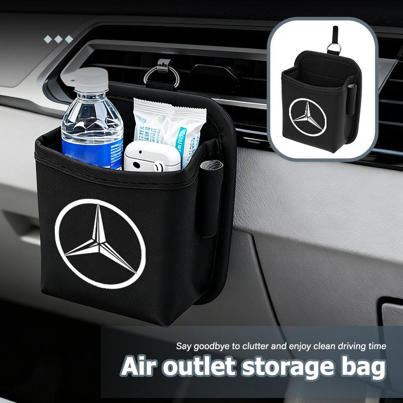 AABIB1 For Benz Car Leather Air Outlet Storage Bag Sundries Pocket Tissue Boxes Auto Accessories Exclusive AMG W124 W203 W204 SPRINTER