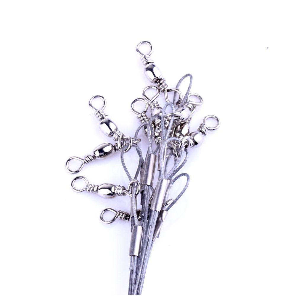 Steel String Rolling Swivels Safety Snaps Leader Trace With Snap Rope Wire Fishing Wire Line