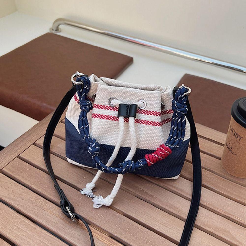 Purse Retro Canvas Bucket Bags Crossbody Bag Drawstring Bucket Bag  Girls