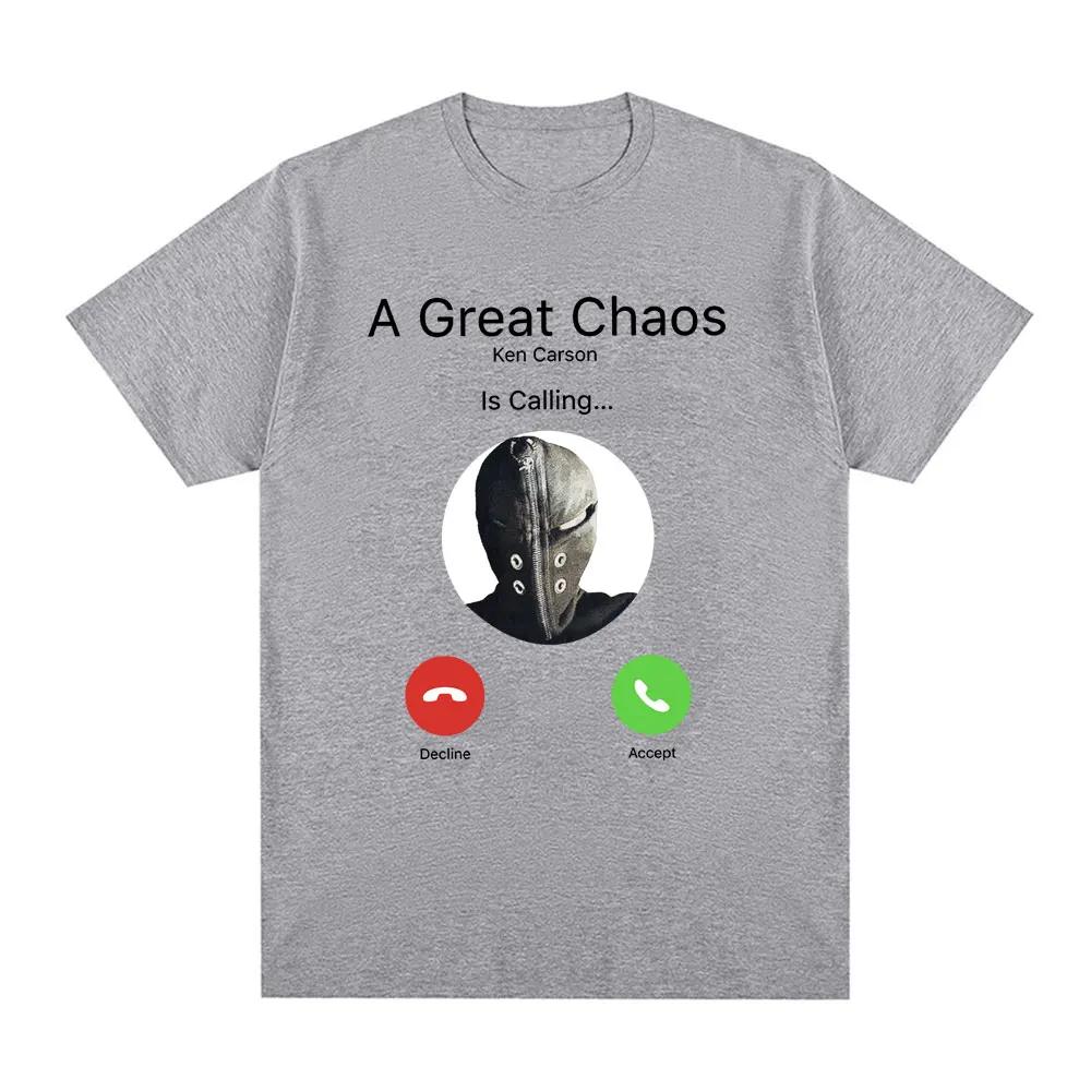 Ken Carson A Great Chaos Is Calling T Shirt Fashion Hip Hop T Shirts Summer 100% Cotton Casual Oversized T-shirts Streetwear Unisex