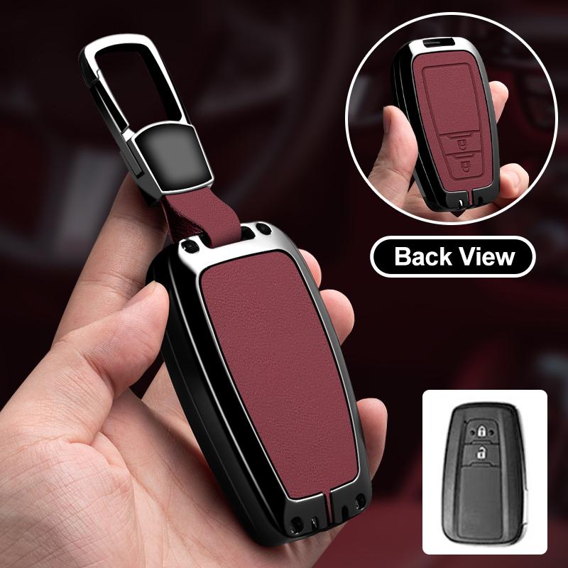 Zinc Alloy Car Smart Key Case Cover Keychain for Toyota Avalon Camry RAV4 Prius CHR C-HR Corolla Land Cruiser Prado Accessorie