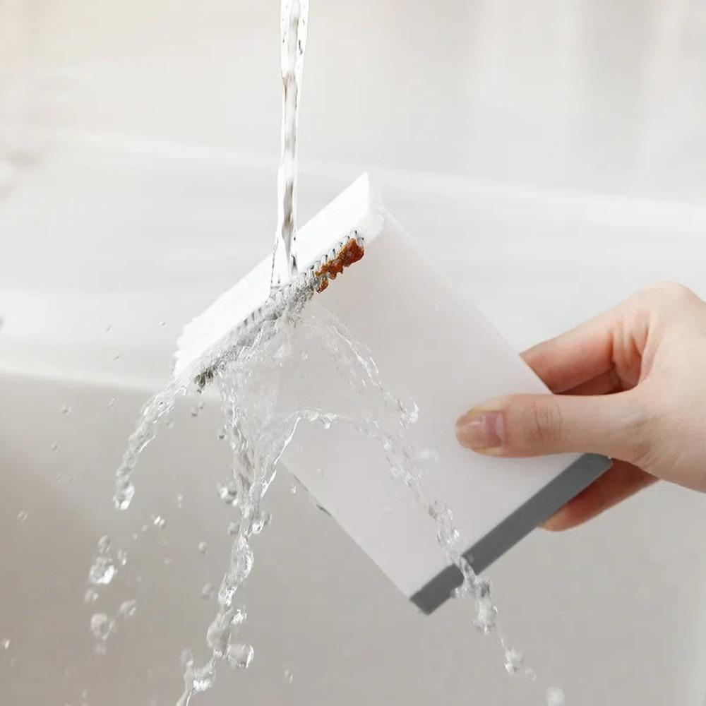 Durable Plastic Kitchen Sink Brush Removable Portable Countertop Brush Multifunctional White Mini Cleaning Brush Bathroom