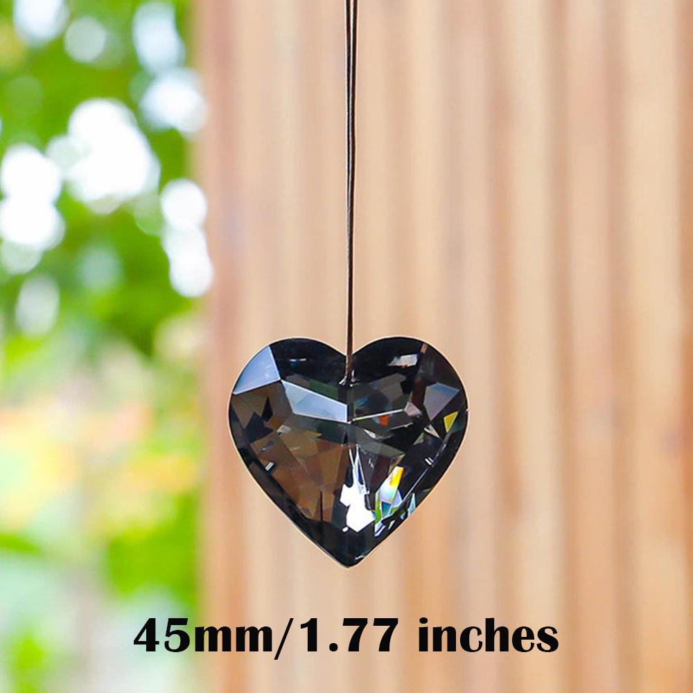45mm Hanging Heart Suncatcher Prism Pendant Crafts for Home Office Garden Decoration Rainbow Maker Window Pendant 2025 Xmas Gift