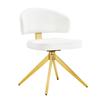 Set of 2 Modern Dining Chairs with Curved Backrest, Upholstered PU Leather Seats, Sturdy 4-Leg Metal Frame, Swivel, for Living Room Kitchen Office