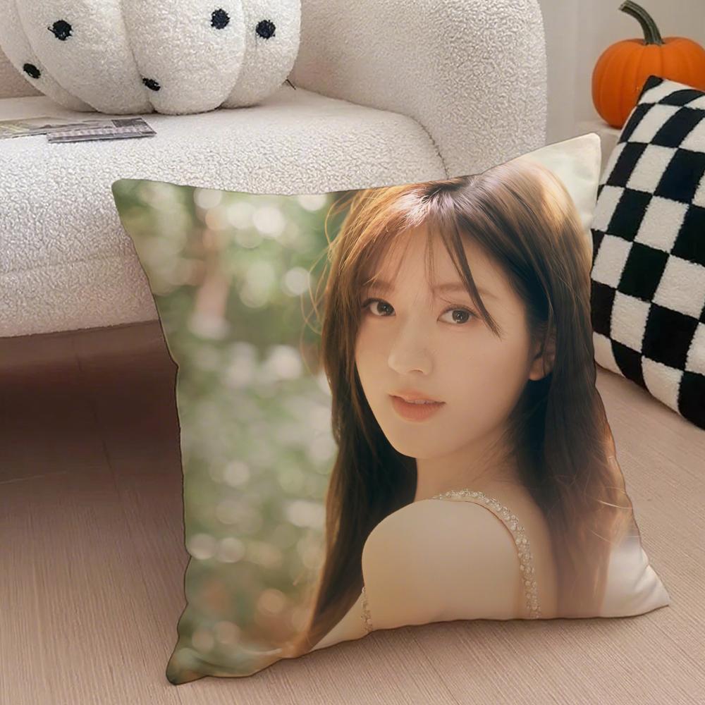 Cute Talented Chinese Beautiful Actress RRosy Cushion Cover Throw Pillow Cover Hidden Button Durable Polyester Chair Cushion