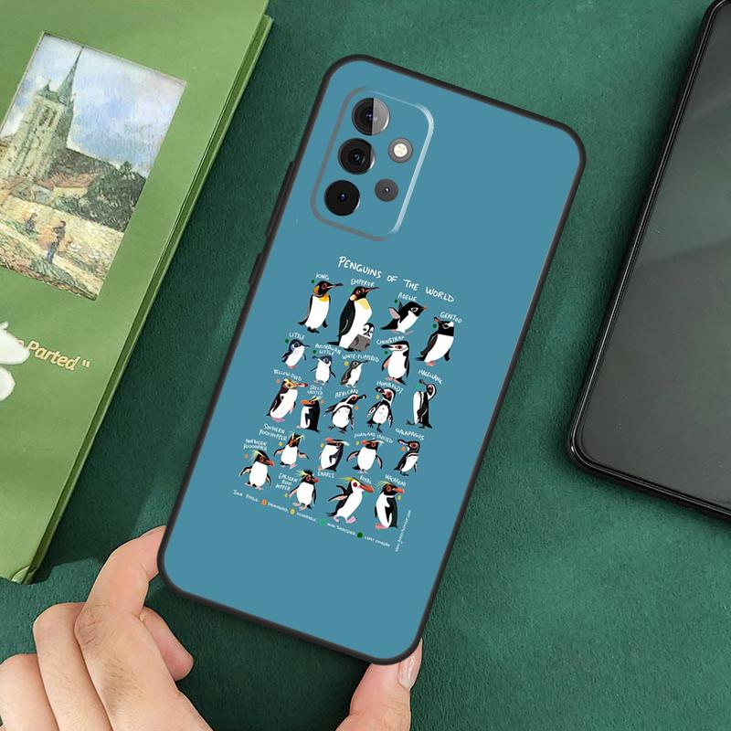 Мультяшная пингвинная обложка для Samsung Galaxy A54 A52S A52 A32 A22 A12 A72 A33 A53 A73 A14 A70 A51 A71 Чехол