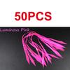 50 шт. светящиеся силиконовые ленты, красные, оранжевые, зеленые, розовые силиконовые юбки для спиннербейта, резиновые джиг-приманки, юбки для кальмаров
