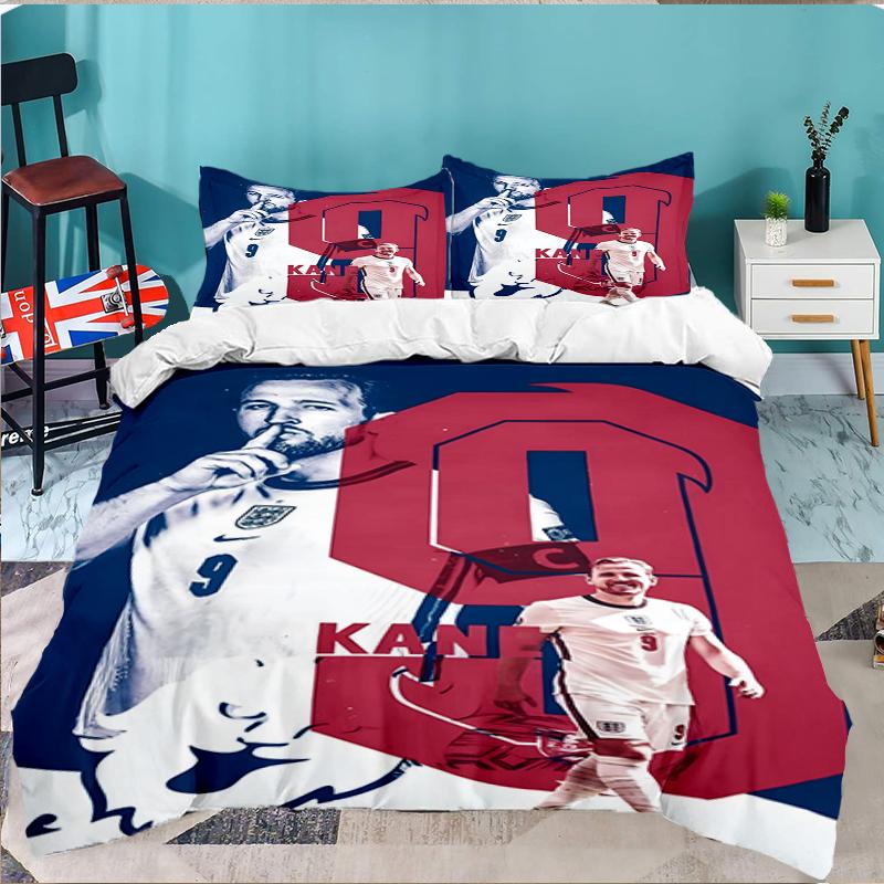 3PCS Football Player Kane Bedding set,Ideal for1pc Duvet Cover And 2pcs Pillowcases Perfect for Christmas gift,Ideal for Bedroom, Dormitory