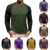 Long Sleeved Round Neck T-Shirt Men'S Casual Raglan Top