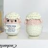 Cute Handwoven Knitted Positive Energy Sheep Dolls With Card Funny Crochet Emotional Support Animal Sheep Desktop Ornament Gifts