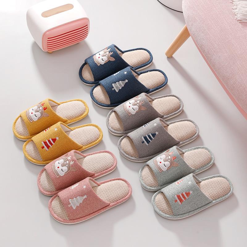 Женские и мужские тапочки на весну и осень, домашние и домашние тапочки, домашние льняные тапочки для четырех сезонов, домашние льняные тапочки из хлопка и льна