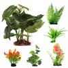Reptile Box Simulated Monstera Soluble Leaves Fish Tank Water Plants Ornaments