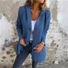 Long-sleeved Solid-color Coat with Buttons, Loose and Comfortable Women's Clothing