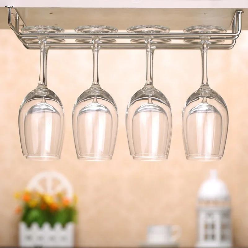 Новая винная стойка из нержавеющей стали 304, держатель для бокалов, несколько вариантов размеров, держатель, подвесная барная полка для кухни/ресторана, бокал для вина