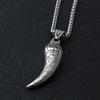 Norse Viking Wolf Teeth Odin Necklace for Men Stainless Steel Amulet Jewelry