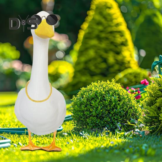 1 комплект нарядов для газонного гуся, ожерелье со стразами в стиле хип-хоп, винтажные солнцезащитные очки, украшение для статуи гуся на открытом воздухе, украшения для одежды, аксессуары