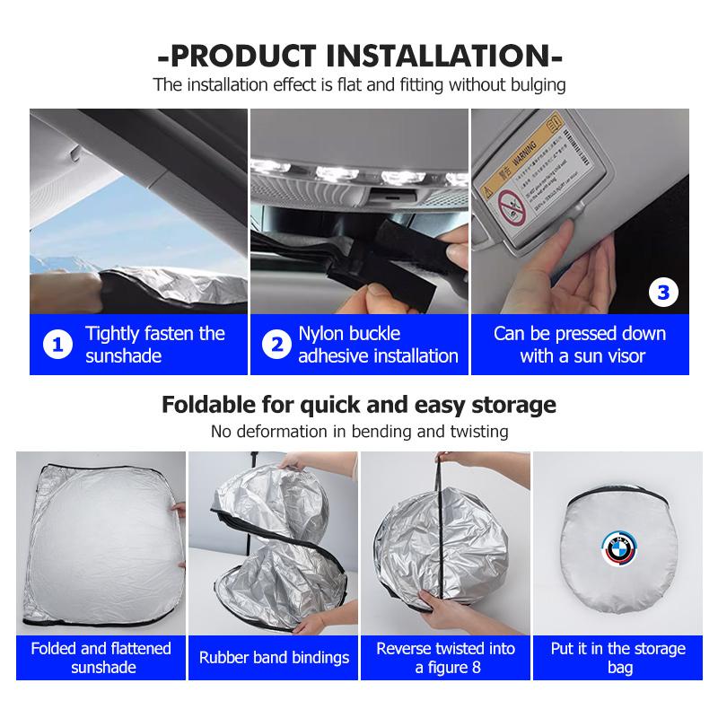 YMZP2 Car Windshield Winter Snow Shield Summer Sun Protection Visor For BMW E36 E39 E87 E60 E46 E53 E90 F10 F20 F25 F30 X3 X5