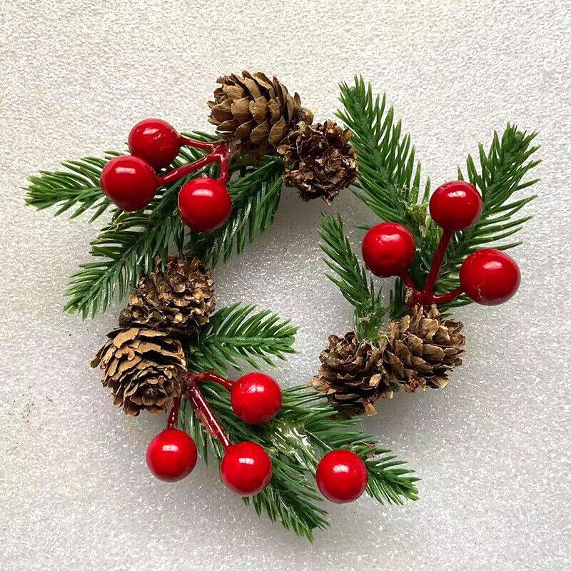 Christmas Window Berry Pine Small Wreath Hanging Decorations XMAS Home Garland