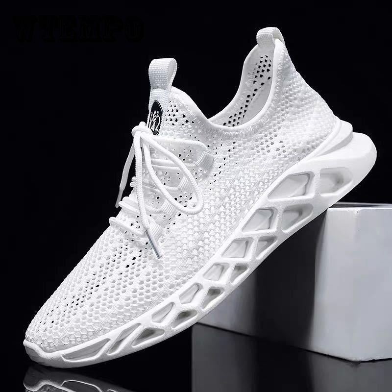 Men's Shoes Fashion Summer Breathable Thin Section Korean Mesh Casual Sports Shoes Men's Hollow Mesh Trendy Shoes