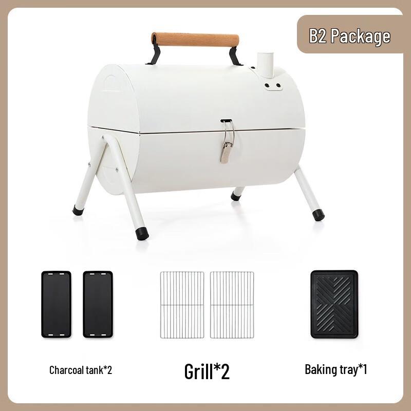 Outdoor Charcoal BBQ Grill and Fire Pit