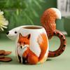 Squirrel Coffee Cup 3D Cute Fox Tea Mug Creative Animal-themed Cup Handmade Creative Birthday Gift for Friends Kids