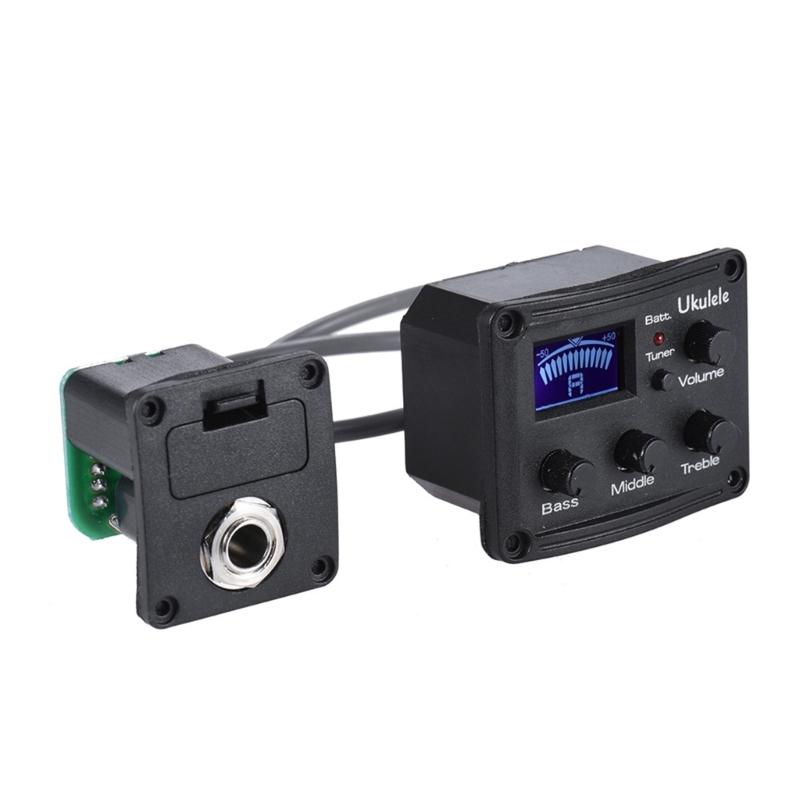 3-Band Piezo Pickup Ukulele Preamp Amplifier Equalizer Tuner Systems Ukulele Pickup Preamplifier Ukulele Accessories