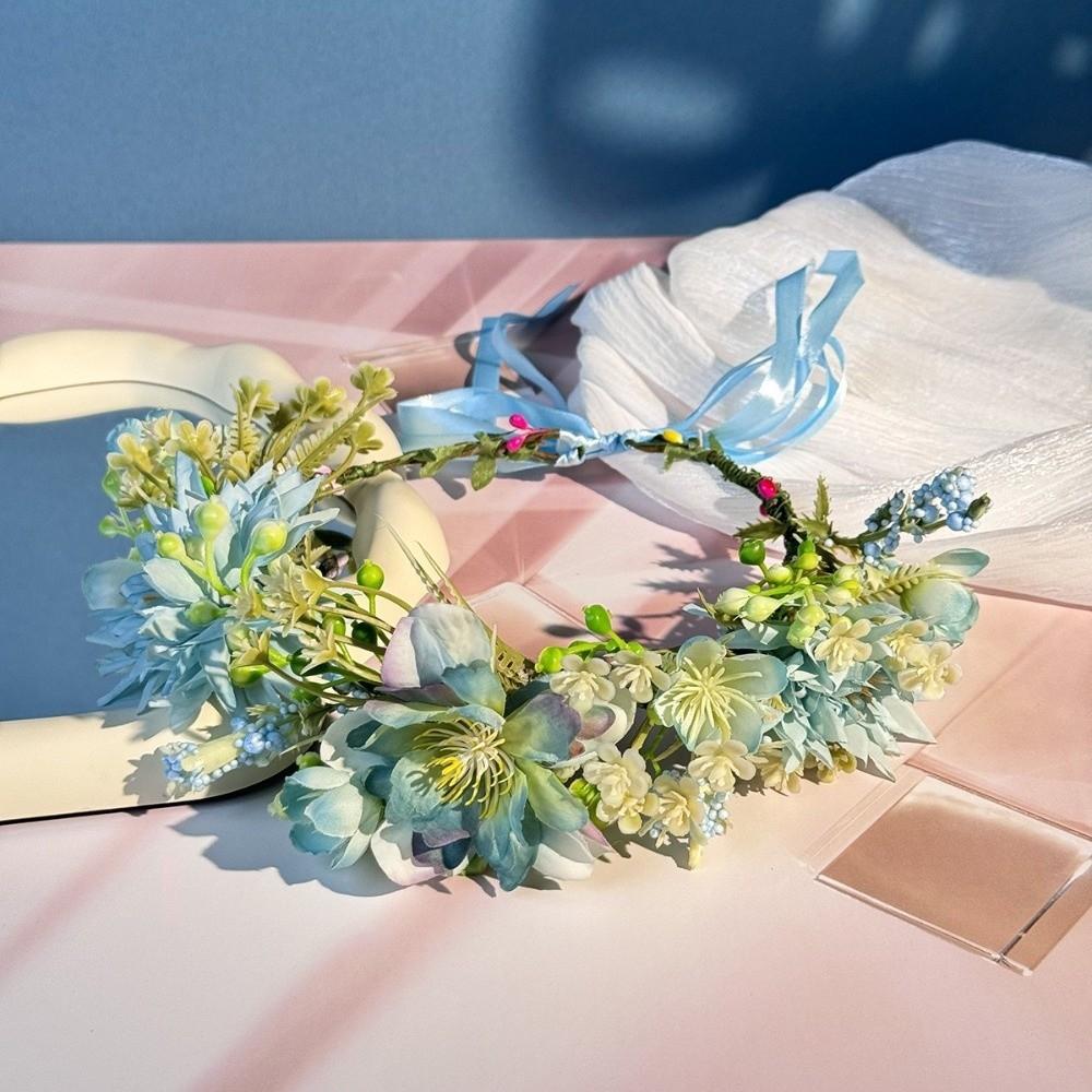 Flower Flower Wreath Adjustable Ribbon Garland Headpiece Hair Accessories Photoshoots Props