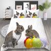 3D Printed Rabbit Bedding Set Cute Animal Down Duvet Cover Pillowcase 2/3 Pieces AU/EU/DE Full Size Soft Home Textile Easter Quilt Cover