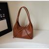Versatile Bow Underarm Big Bag Women's 2025 New Fashion Oil Wax Leather Commuter Bag Retro Texture Tote Bag
