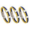 3Pcs Ukraine Flag Bracelet Ukraine Leather Braid Wristband Ukrainian Souvenirs Jewelry