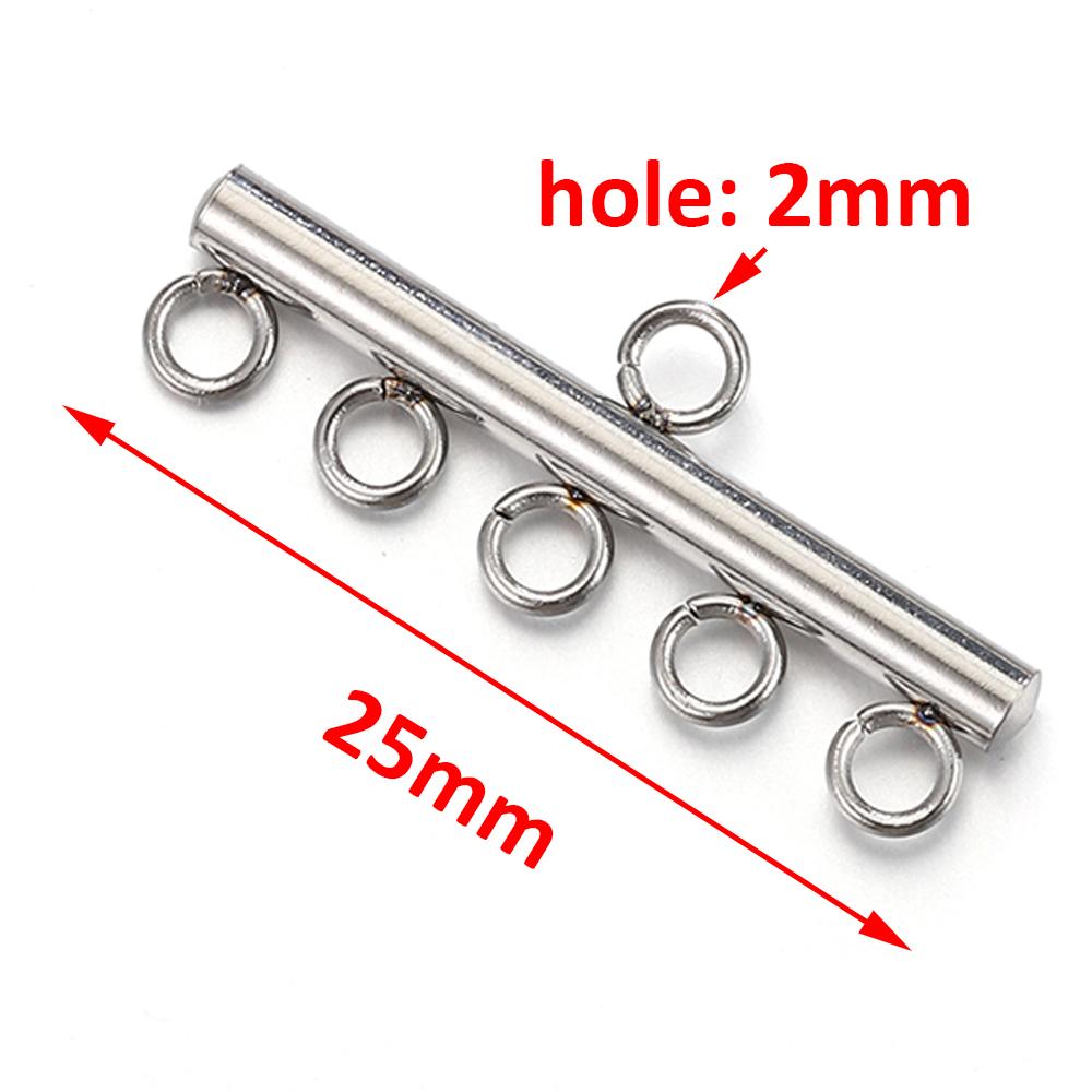 20pcs Stainless Steel Necklace Bracelet Layer Clasps Pendant Bail Connect Tassel DIY Connectors Jewelry Making Earrings Supplies